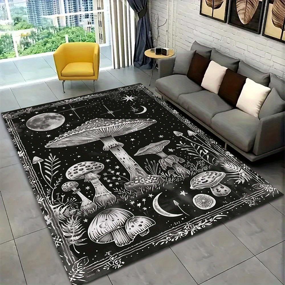 Moonlit Mushroom Pattern Rug - Office Chair Mat Decorative Gift 800g/M²