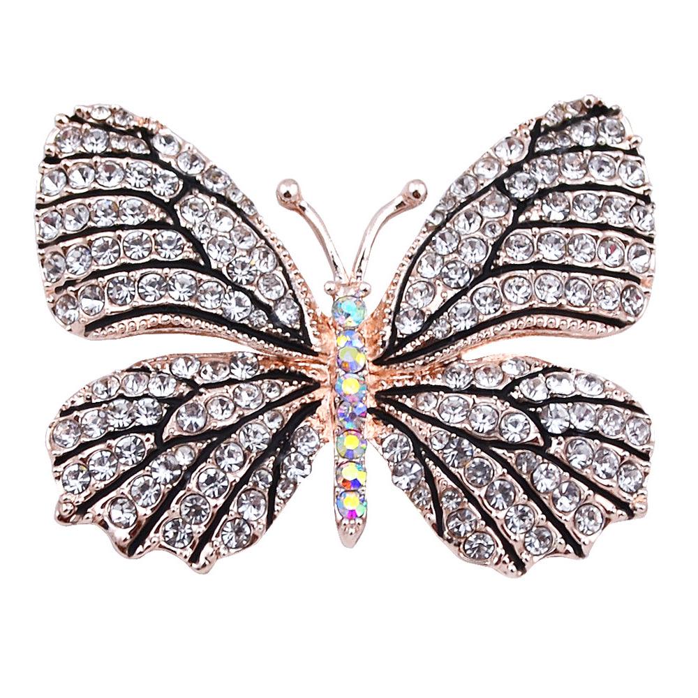 

Retro Butterfly Brooch with Full Rhinestones - Elegant Women s Accessory