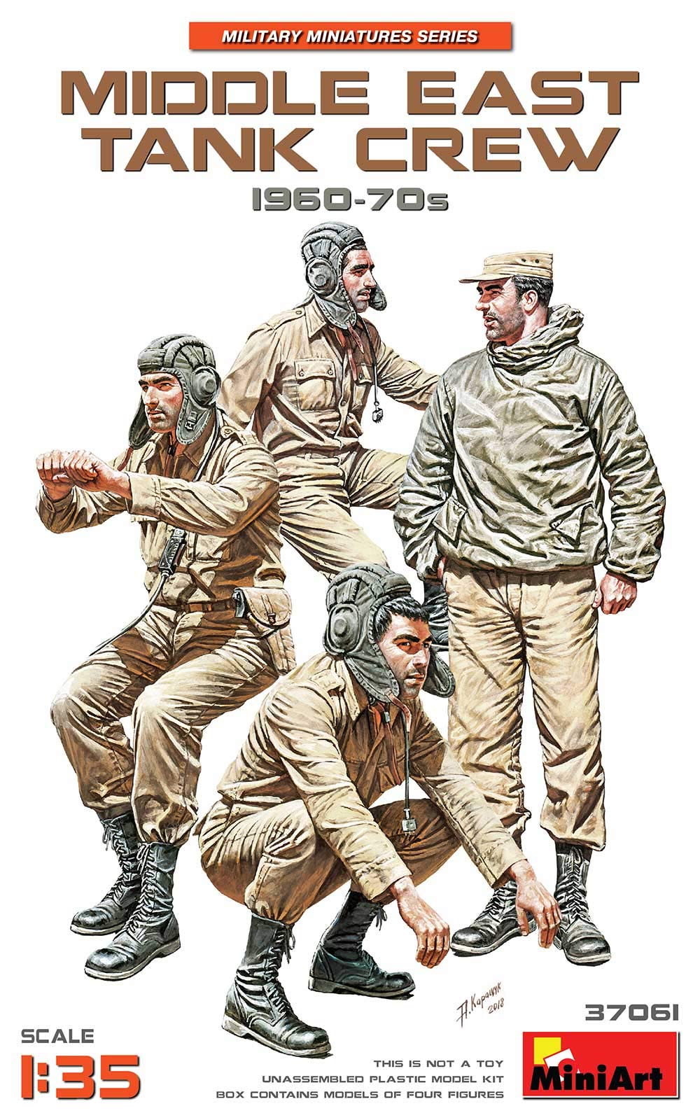 

Miniart 1/35 Scale Middle Eastern Tank Crew 1960s-1970s Plastic Model Kit (4 Figures) MA37061