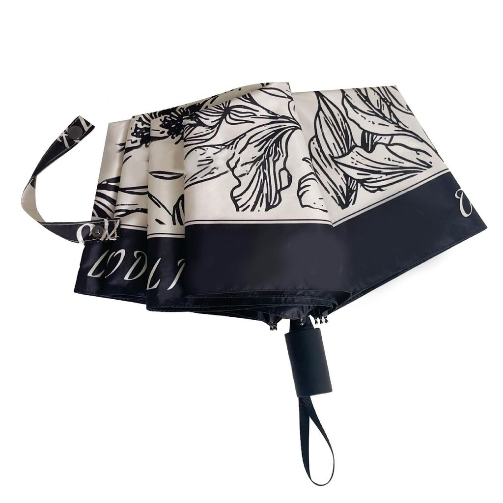 Vintage Blomstrete Solskjerm Paraply Vindtett Manuell Betjening Lett Sammenleggbar Paraply for Kvinner