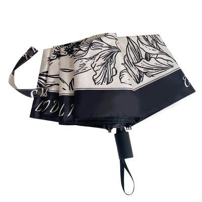 Vintage Floral Sunshade Umbrella Windproof Manual Operation Lightweight Folding Umbrella for Women