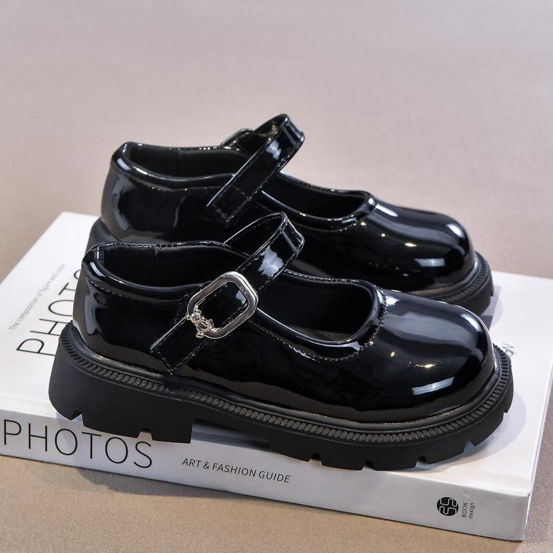 Girls' Leather Shoes British Style Princess Shoes 2025 Spring and Autumn New Black Soft-soled Children's Performance Shoes Mary Jane Single Shoes