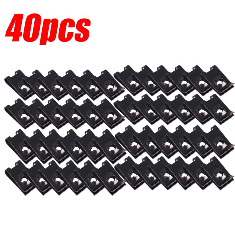 Car Self-Tapping Screws U-Clips Bumper Mudguard Trim Plate Fasteners Automotive Metal U-Clips Auto Bumper Black Clamps