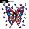 HOOLOOG Butterfly Stitching Wooden Jigsaw Puzzle, Decorative Painting, Irregular Shape, Decompression Gift Piggy Bank.
