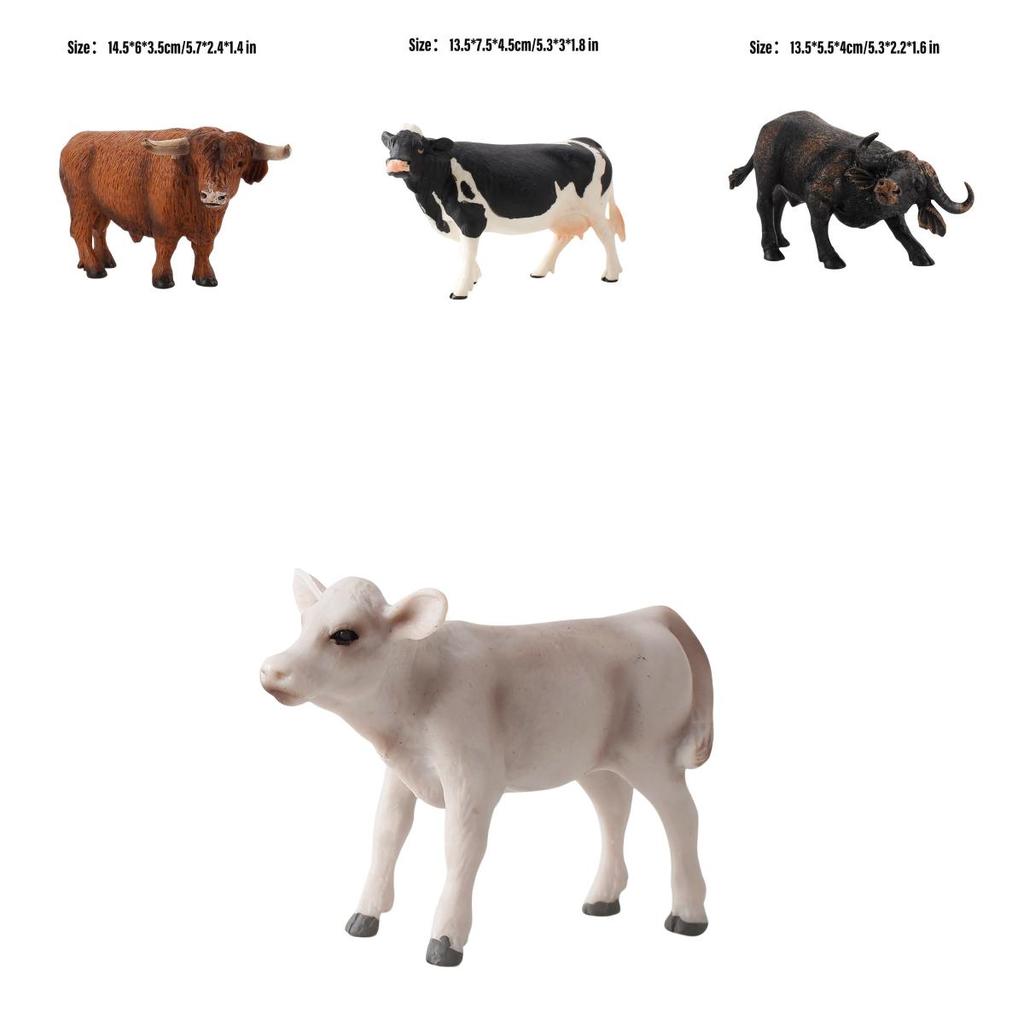 Educational Toy Animal Model Simulation Farm Animal Figures Kid's Gift Plastic Material Cow Category 14x8cm Size