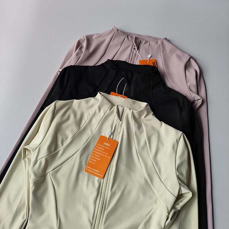 Women Sports Jacket Zip Fitness Yoga Shirt Workout Running Coats Warm Gym Long Sleeve Cardigan Slim Tight Jacket Activewear