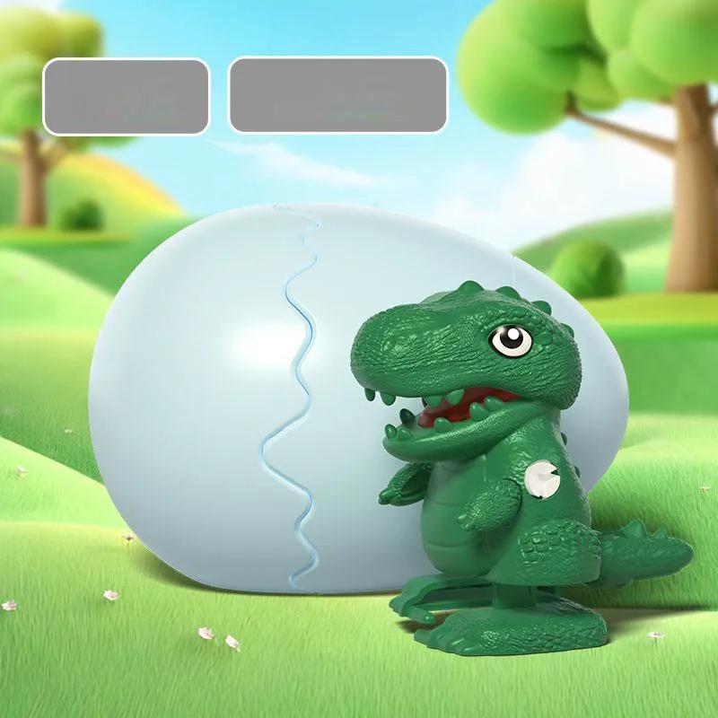 Cartoon With Eggshell Cute Duckling Dinosaur Egg Shape Using Clockwork Power Can Walk Animal Doll Home Desktop Fun Decoration