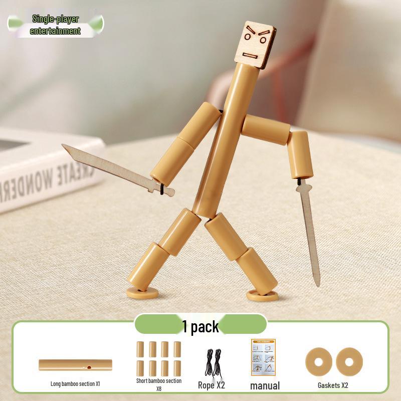 Bamboo Joint Brain Teaser: DIY Two-Person Battle Game with PK Table