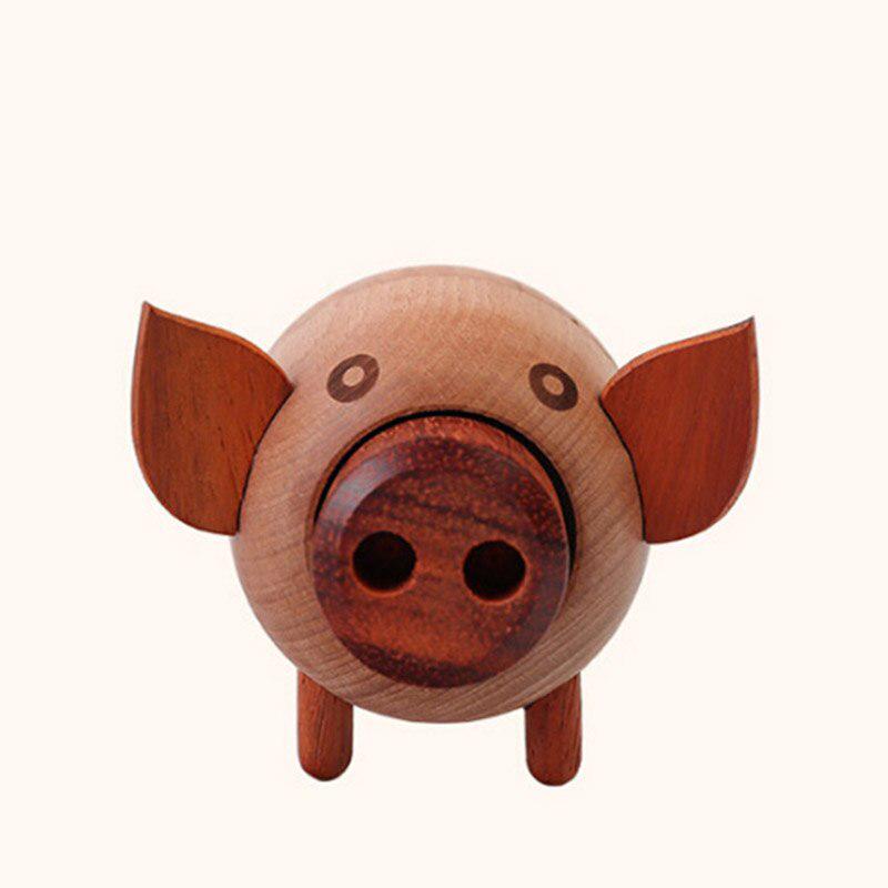 Wood Pig Model Music Box Home Decorations Crafts Movement Musical Box Creative Christmas Gifts