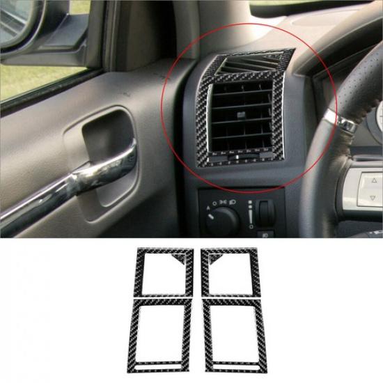 6Pcs For 2008-2010 Chrysler 300 Carbon Fiber Interior Side Air Vent Cover Trim