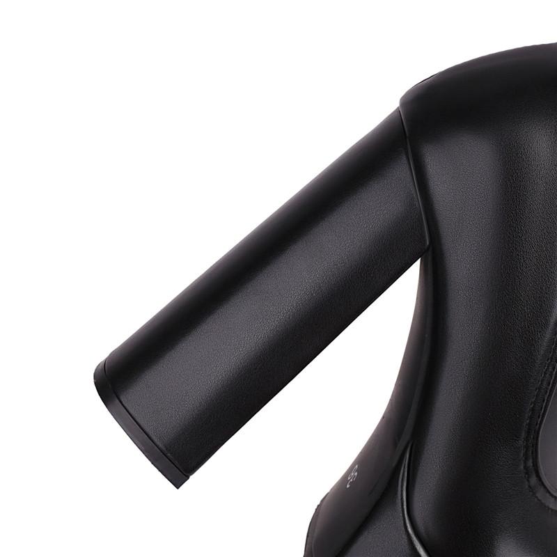 Women's High-heeled Boots, Sexy European and American Style Autumn and Winter New Waterproof Platform Thick Heel Large Size Medium Boots