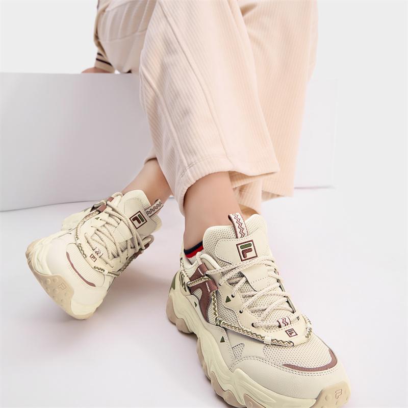 FILA Fluid 5 Cat Paw Shoes 5.0 Fashion Trend Low Top Casual Shoes Women sneaker Yellow White F12W432101FTP