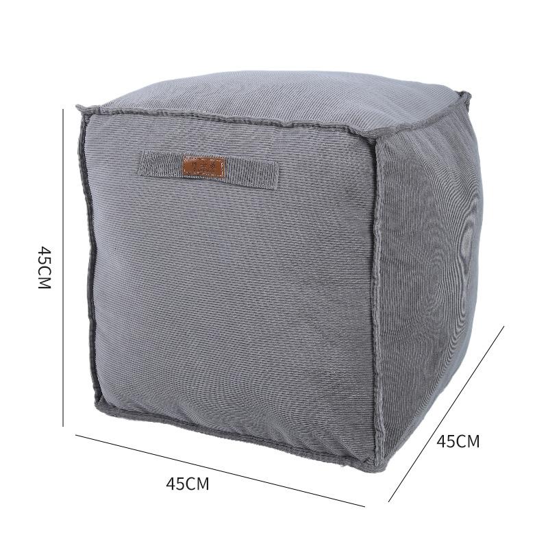 Unstuffed Pouf Cover No Filling Cushion Cover Oil Wax Leather Footstool Lazy Floor Futon Bedroom Decor Foot Stool Ottoman Cover