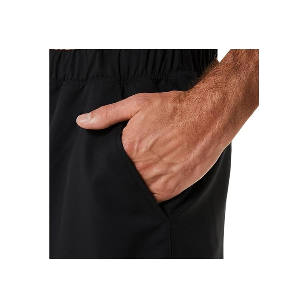 Asics Mens Tennis Series Sports Woven Elastic Moisture-Wicking Casual Shorts Men Shorts Black 2041A261-001