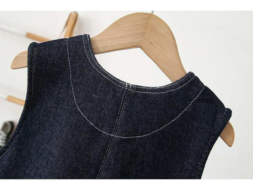 2025 Winter Korean-Style Denim Composite Velvet Overalls for Boys and Girls