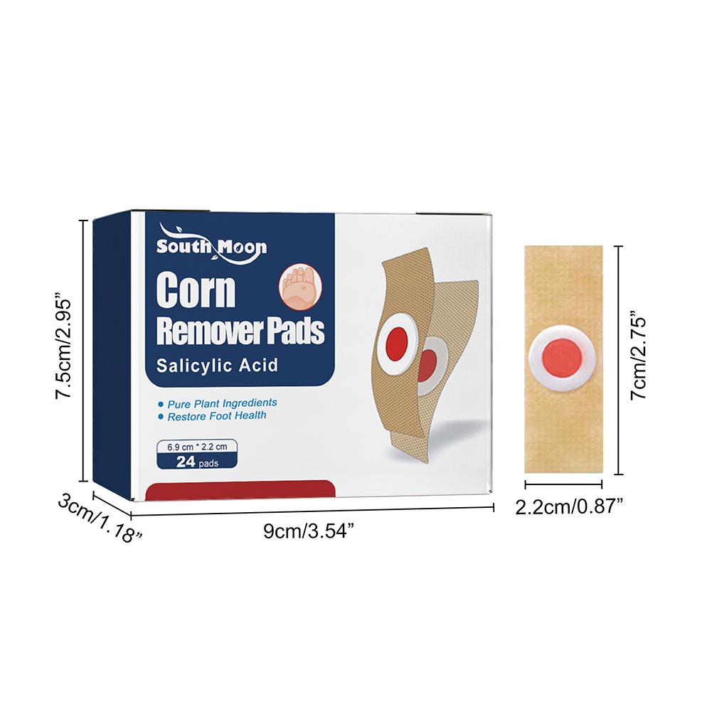 24PCS/box Corn Patch Corn Plaster Remover Corn Toe Pads Patch Adhesive Callus Cushion Non-woven Fabric Toe Corn Callus Removal