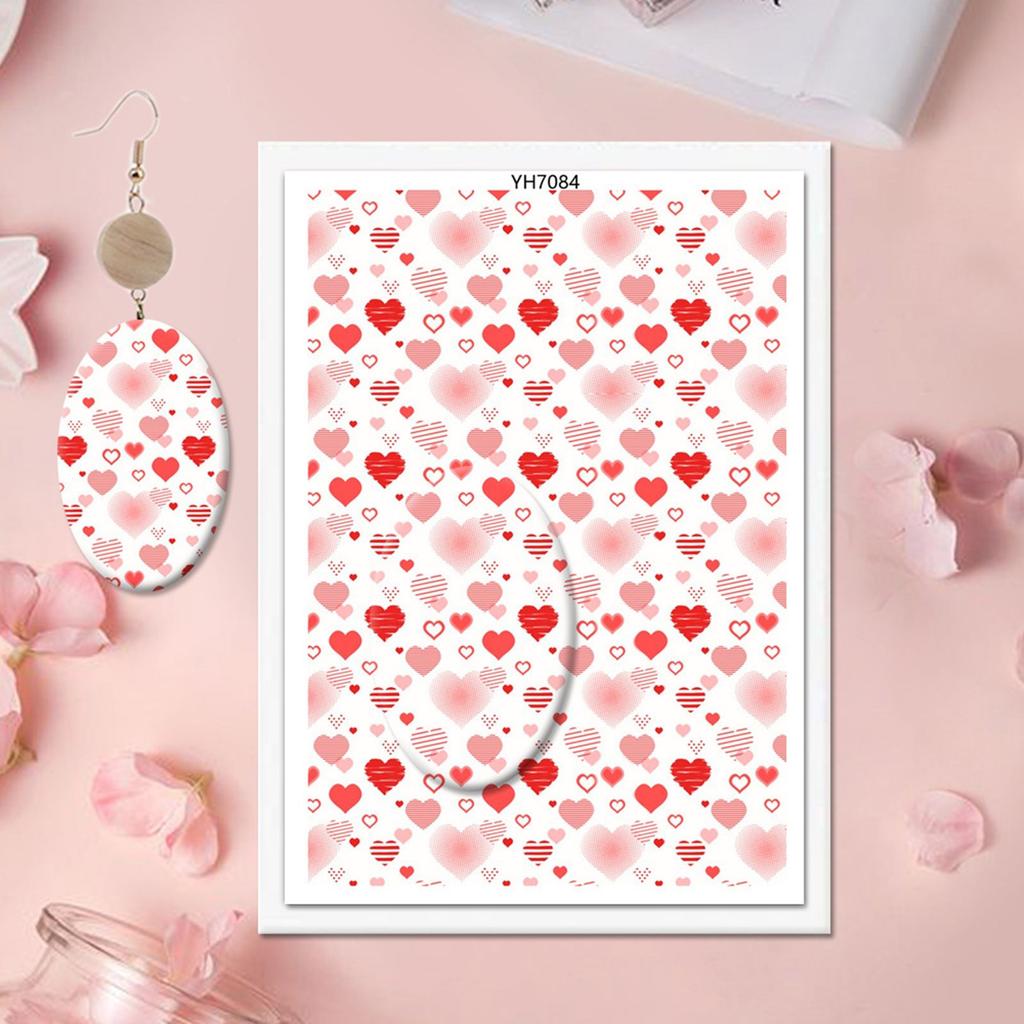 Clay Transfer Paper Valentine Love Heart Clay Transfer Paper Water Soluble Transfer Paper for Clay Earrings Making