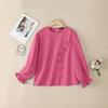ZANZEA Women Casual Round Neck Long Sleeve Solid Color Loose Blouse