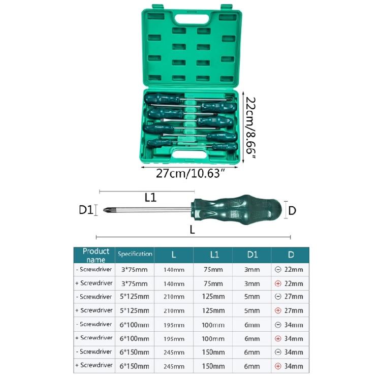 8Pcs Multifunction Screwdriver Set Magnetic Screwdriver Cross Slotted