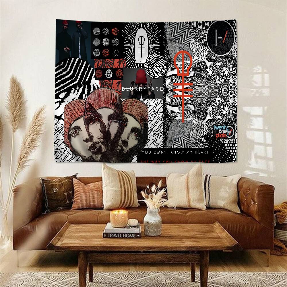 Twenty One Pilots Cartoon Tapestry Bohemian Wall Tapestries Mandala Home Decor