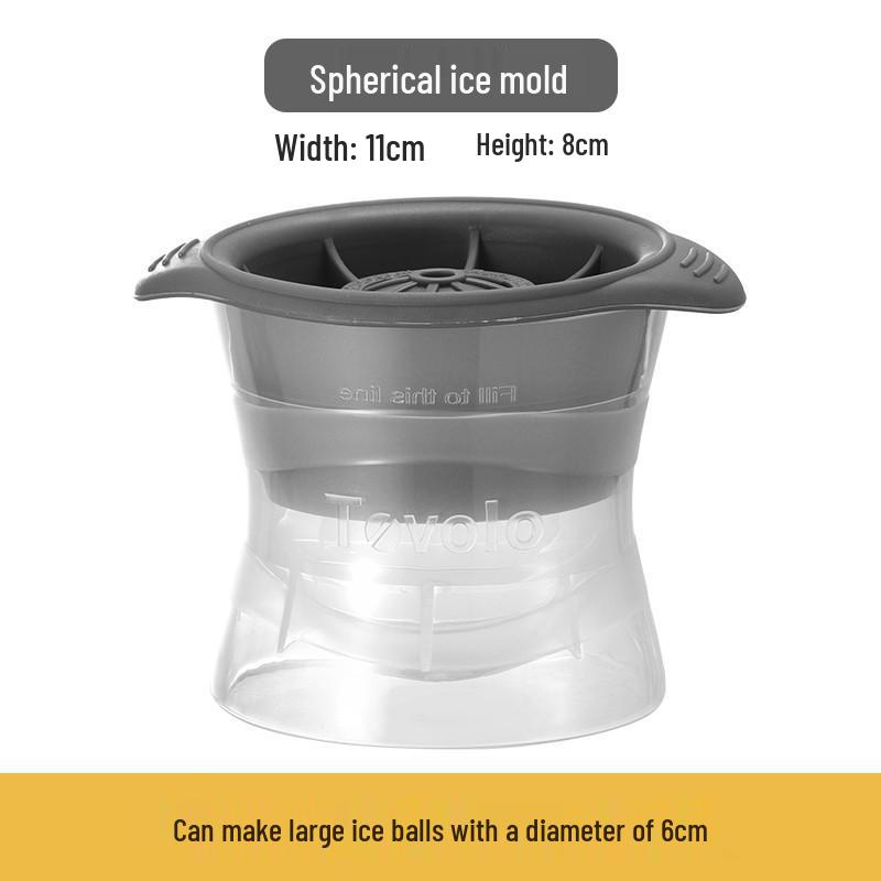 Large Food-Grade Silicone Ice Cube Tray with Lid for Whiskey & Cocktails