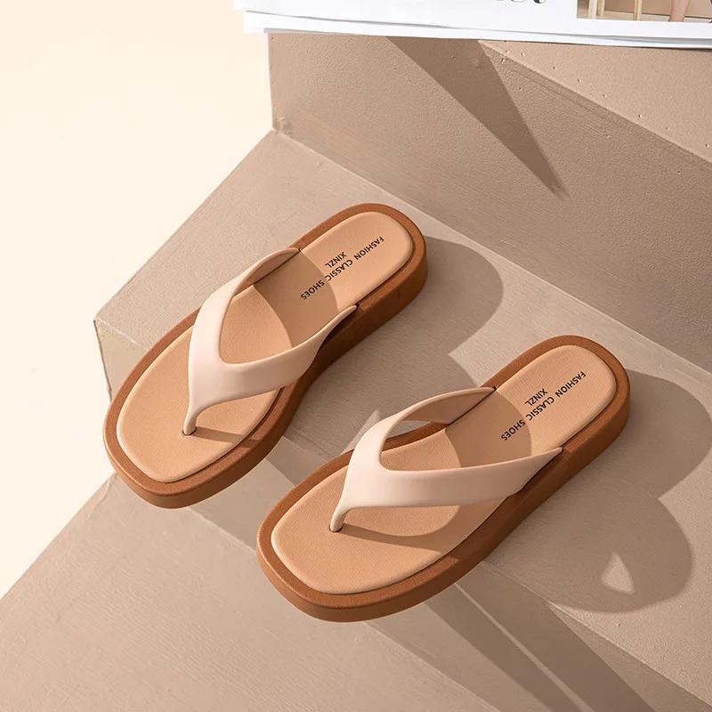 Casual Flip Flops Women Shoes for Outdoor Wear 2025 New Anti Slip and Anti Odor Slippers Women Beach Sandals Summer Women Shoes