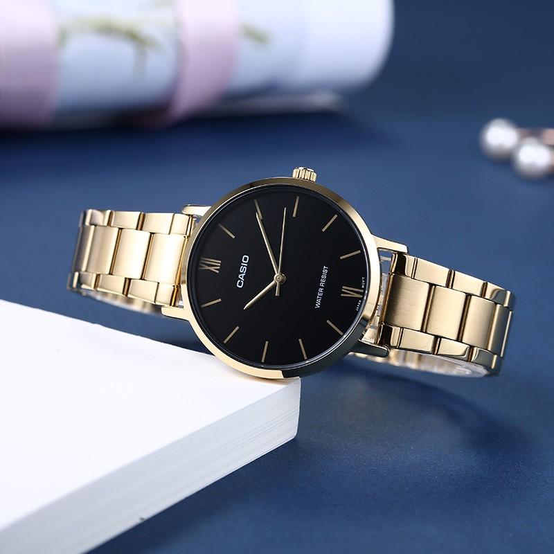 Casio Relógio Preto Série Padrão Feminino LTP-VT01G-1B LTP-VT01G-1B