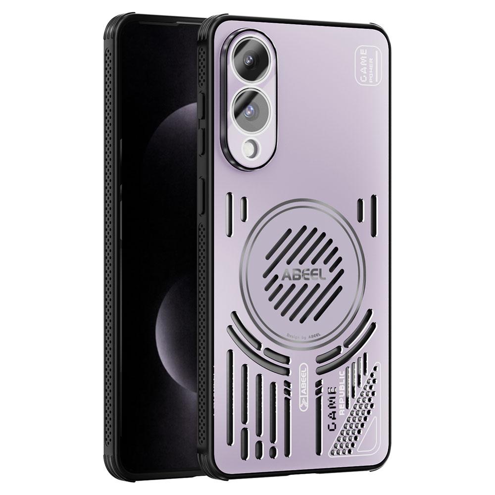 

Для Samsung Galaxy S25 Edge Магнитный чехол Алюминиевый сплав+ПК+ТПУ Полый отвод тепла Чехол для телефона Pink Purple