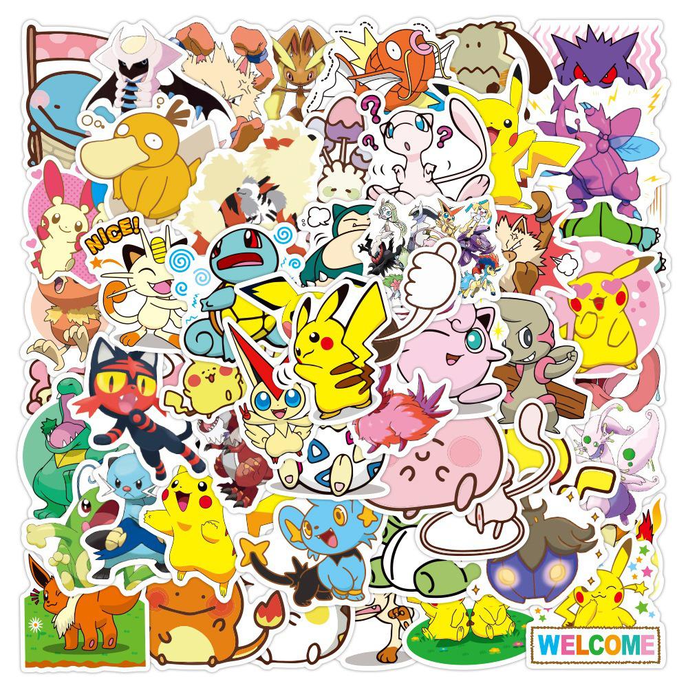 200-Piece Japanese Anime Pokemon Car & Suitcase Graffiti Stickers Set