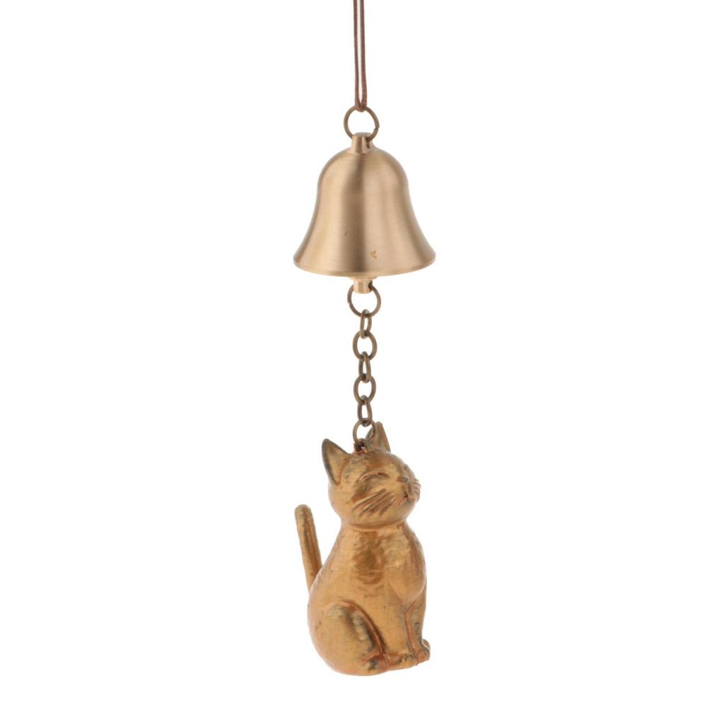 Katzen-Gedenk-Windspiel Feng Shui Dekor Retro Dekoratives Hängeornament Windglocke für Terrasse Bauernhaus Zimmer Fenster Balkon
