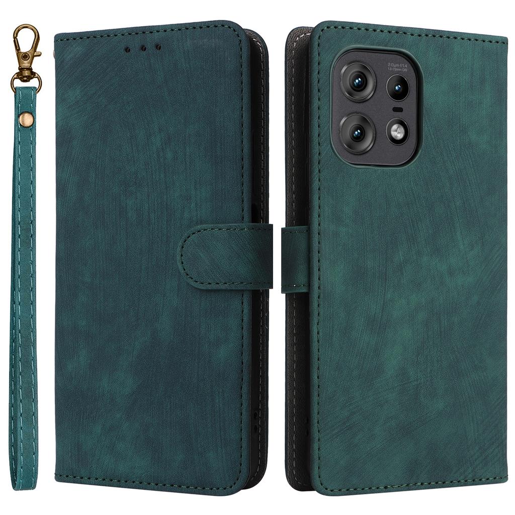 For Motorola Edge 50s Pro 5G/Edge 50 Pro 5G/Edge 50 5G Case RFID Blocking Leather Flip Magnetic Protect Phone Cover with Wrist Strap