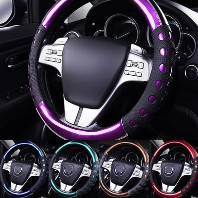 5 Farben 15\ hochwertiges, langlebiges Kunstledermaterial und rutschfeste Auto-Universal-Lenkradabdeckung