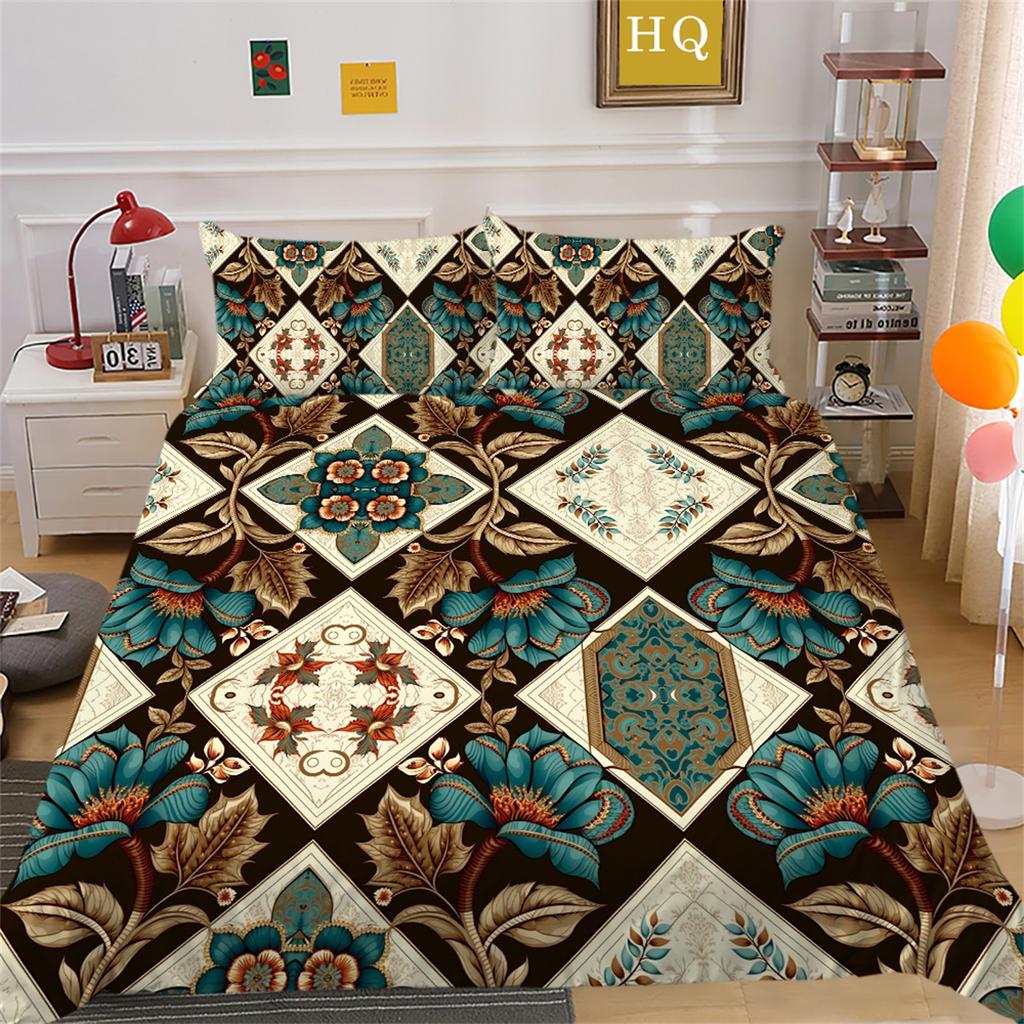 Zestaw pościeli 3D Paisley w stylu indyjskim Poszwa na kołdrę 2/3 sztuk UK/US/AU/EU/DE Pełny rozmiar Zmywalny miękki Szybkoschnący Dekoracja wnętrz
