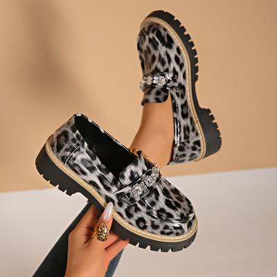 New Women Loafers Thick Heel Casual Shoes Spring Autumn Retro Flats Shoes Women Round Toe Rubber Outsole Sneakers Women