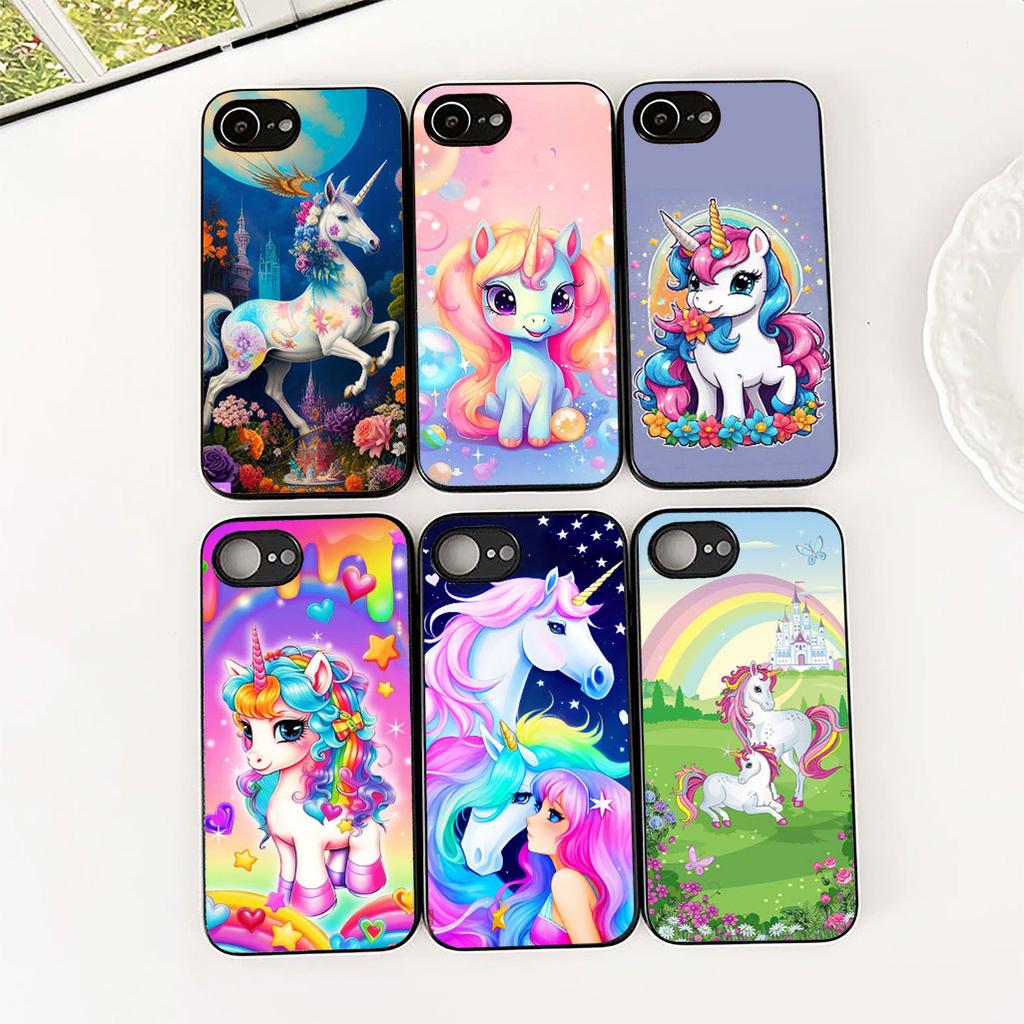 Weiche Hülle für OPPO A80 A18 A16 A40 A17 A15 A38 A78 A79 A54 A57 A12 A60 4G 5G Hülle Handyhülle Comics Einhorn Pferd Regenbogen