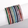 4mm Iced Out Colorful CZ Tennis Bracelet Brass Micro Pave Single Row Cubic Zirconia Rainbow Jewelry for Women