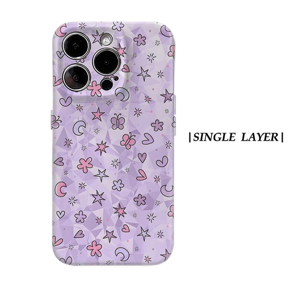

Cute Pastel Hearts Stars Phone Case for IPhone 17AIR 16E 16 15 14 13 12 11 17 Pro Max Plus Double-layer Back Cover IPHONE17PROMAX