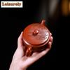 190ml Luxury Yixing Purple Clay Teapots Handmade Carved Large Caliber Pot Raw Ore Red Zhu Mud Kettle Zisha Teaset Cafes Supplies