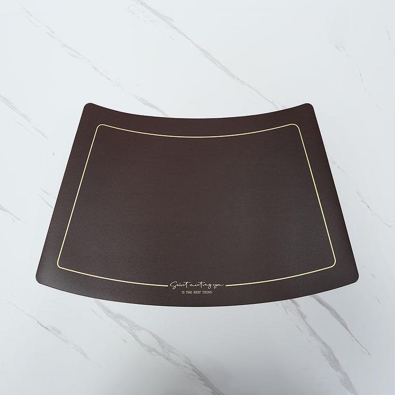 Scalloped Leather Placemat Table Mat Oil-Water-Proof And Heat-Insulating Household PU Table Coasters Kitchen Device Sets