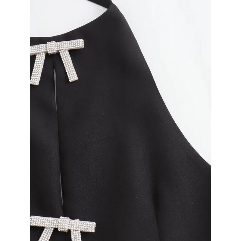 Kaslead Women's Clothing Fashion Hanging Collar Bows