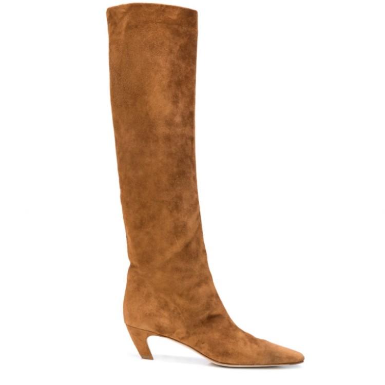 Fashion 2025 New Fashion Shaped Heel Knee High Boots Women's Elegant Party Black Autumn Winter Long Boots Big Size 34-43 Girls' Shoes