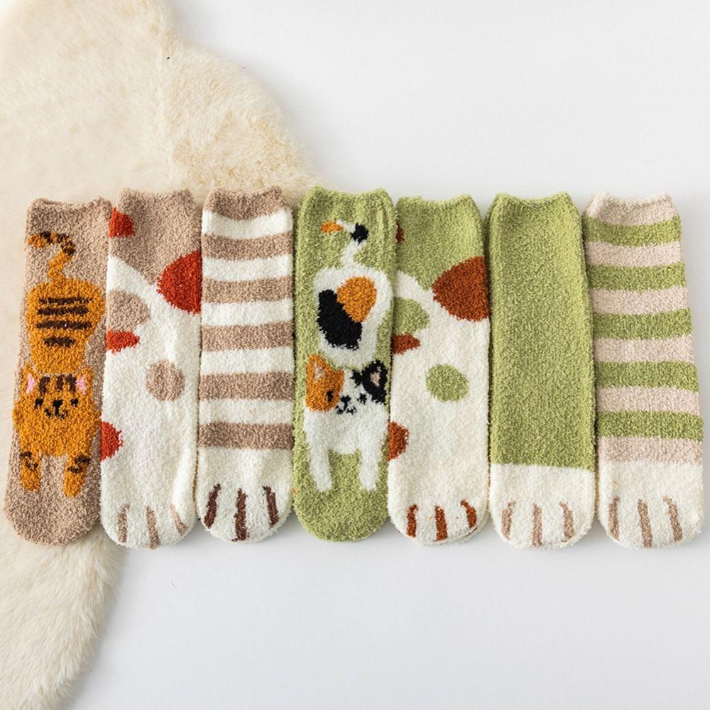 

Fleece Girl Gifts Stripe Pattern Apparel Accessories Korean Style Socks Women Socks Mid Tube Socks