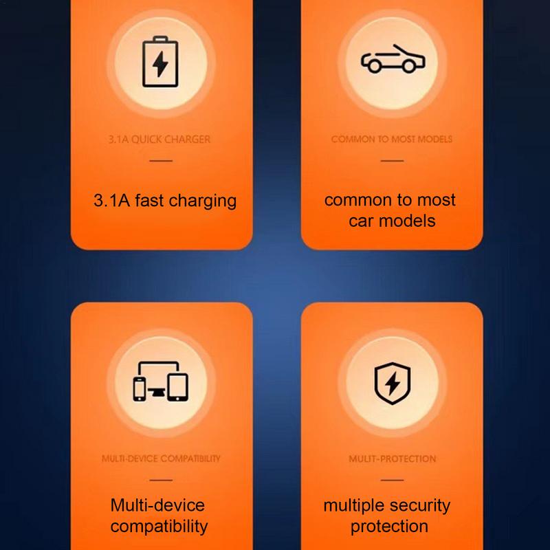 USB+TYPE-C Car Charger 3.1A 5V PD Cigarette L ighter USB Power Adapter Fast Charging Car Phone Charger For All Smart Phones