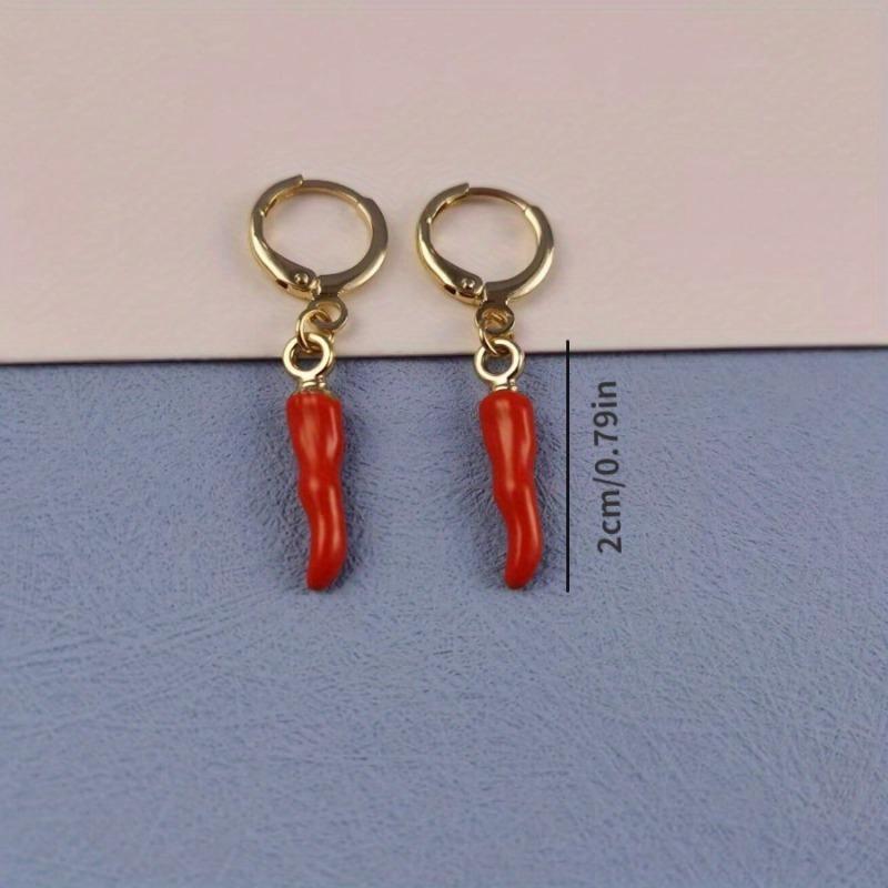 Fashion Red Pepper Chili Ear Buckle Explosion Red Pepper Earrings Y2K Earrings