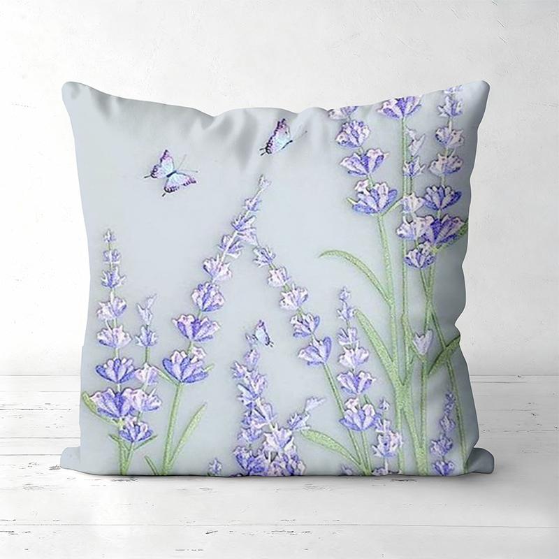 Lavender Patterned Cushions Decorative for Home Polyester pillowcase, sofa decorative cushion cov Headboard Pillow