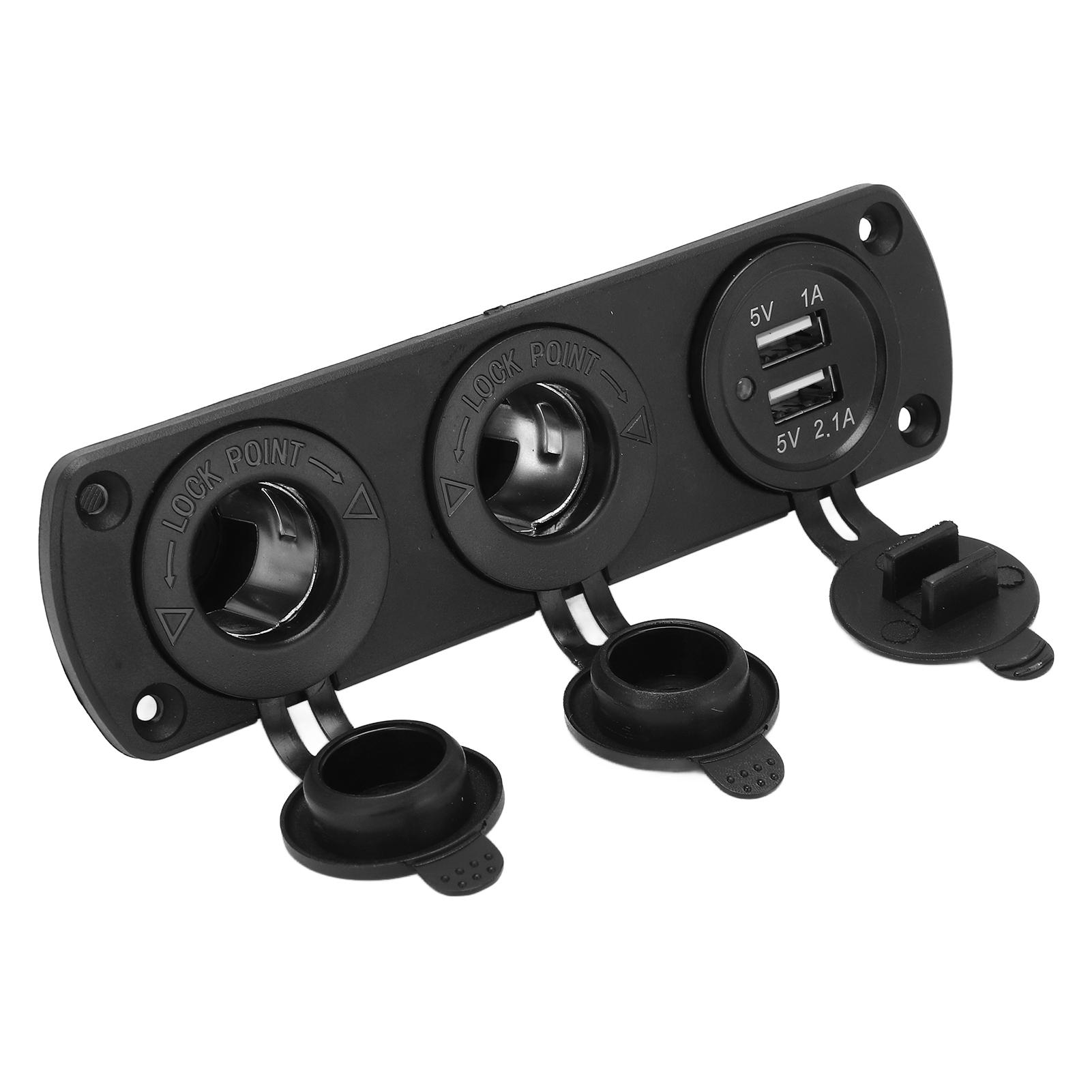 

Автомобильное USB-зарядное устройство 3 гнезда 2.1A Водонепроницаемый дизайн Интеллектуальное управление Двойной порт Автомобильная розетка