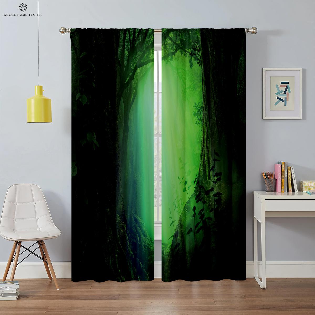 

3D-печатные шторы для городских зданий, современные и простые шторы, затемнение и теплоизоляция, высокое качество, 2 шт. W100xH130(CM) folio&Grommet Top