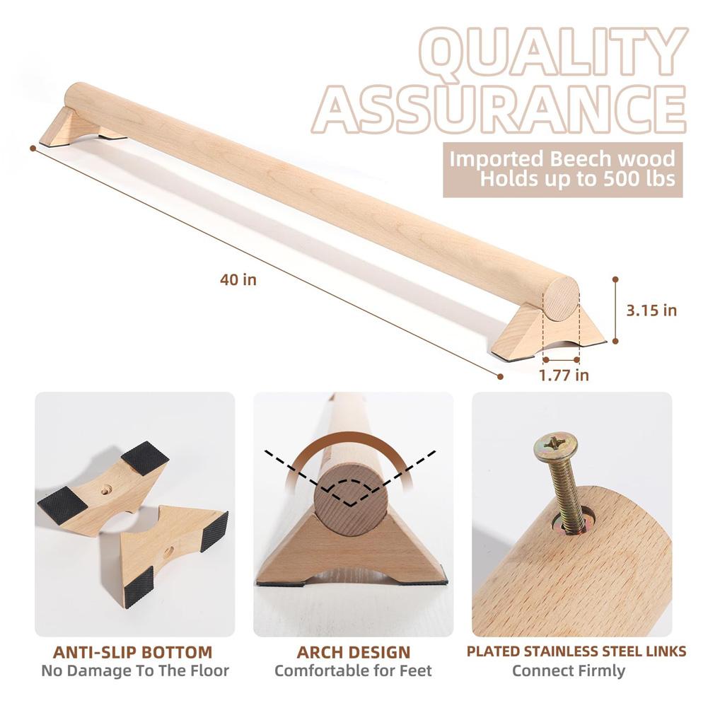 Wooden Push Up Handles Parallettes Bars Workout Equipment Non Slip Grips for Strength Calisthenics Household Fitness Man Woman
