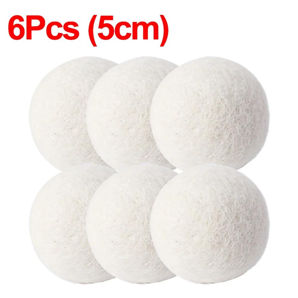 6Pcs Reusable Wool Dryer Balls Clothes Softener Laundry Fleece Dryer Ball Kit Home Clothes Dryer Washing Machine 34567Cm