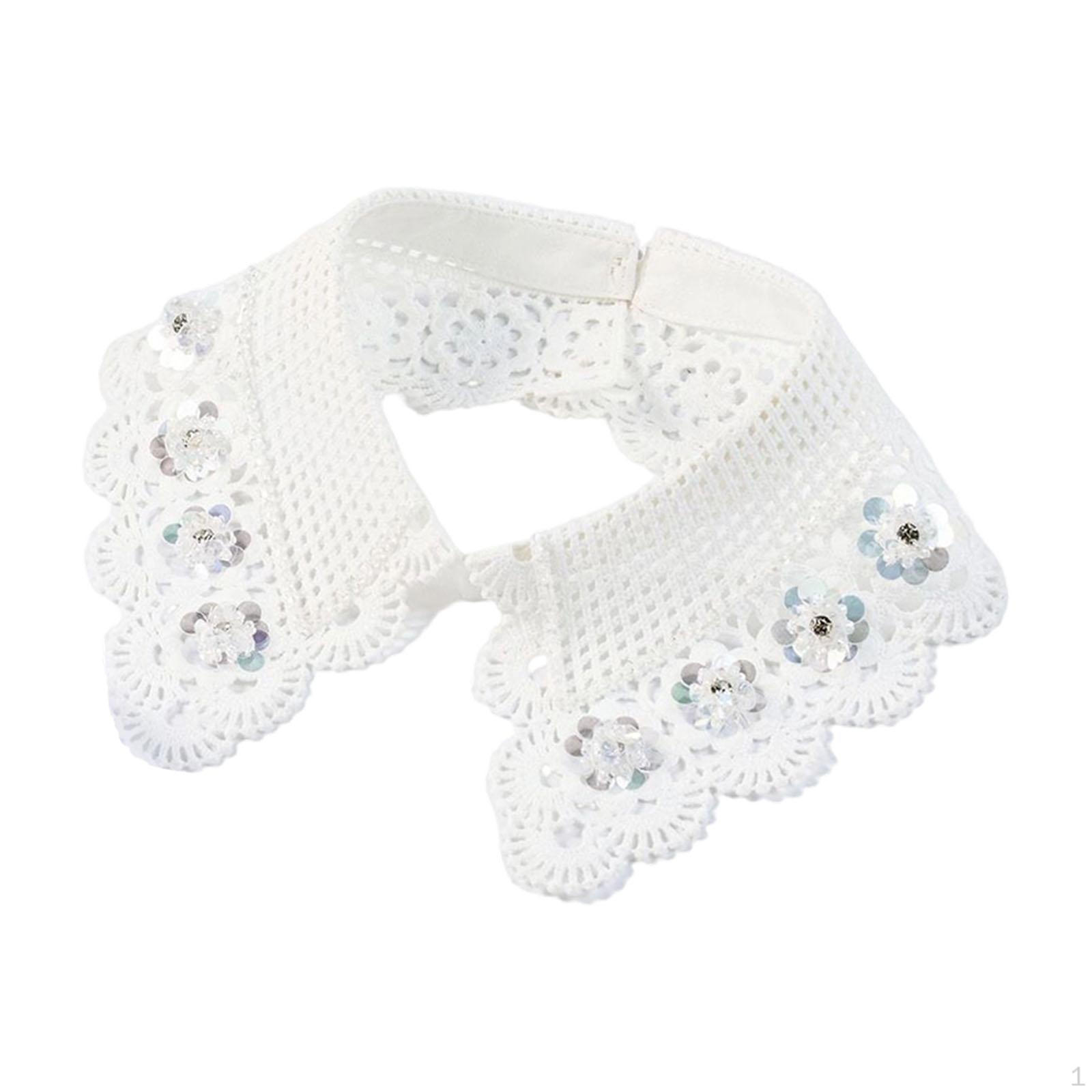 

Elegant Removable Lace Collars, Decorative Blouse Fake Half Shirt Collars бежевий